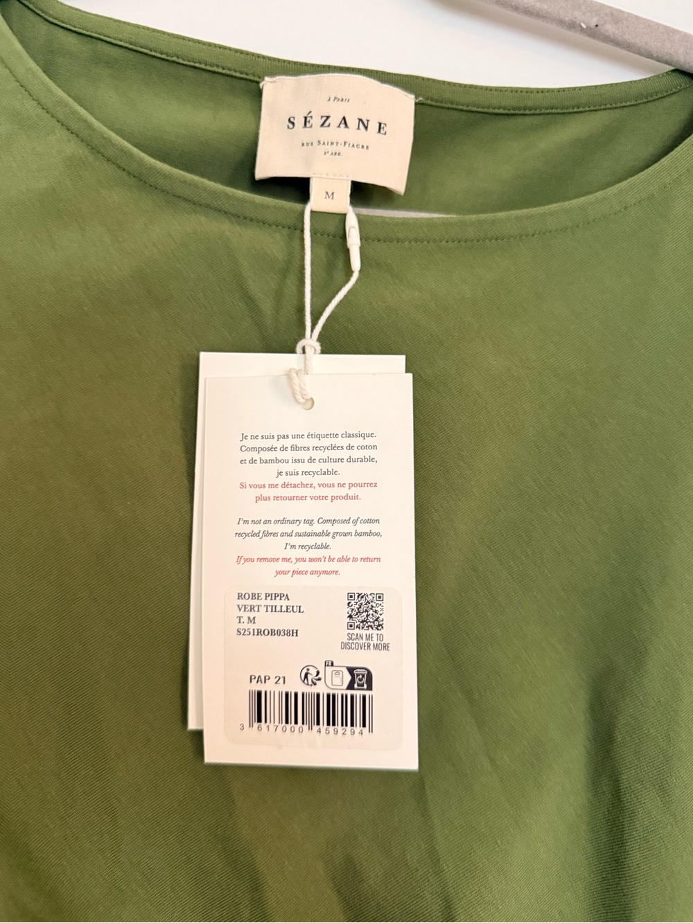 Sezane Pippa Dress - lime green - Medium - Picture 5 of 6